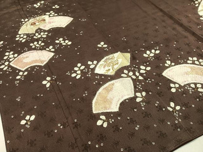 平和屋着物●訪問着 駒刺繍 絞り 地紙花文 金彩 正絹 逸品 CABC2782vp