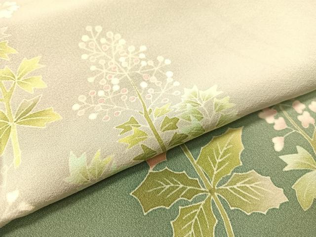 平和屋着物●本加賀友禅作家 鶴見保次 訪問着 草花文 暈し染め 正絹 逸品 CABC2783vp