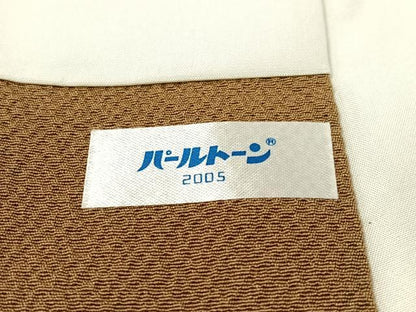 平和屋着物●上質な小紋 丸重ね鹿の子花文 鬼しぼ縮緬 正絹 逸品 CABC2785vp