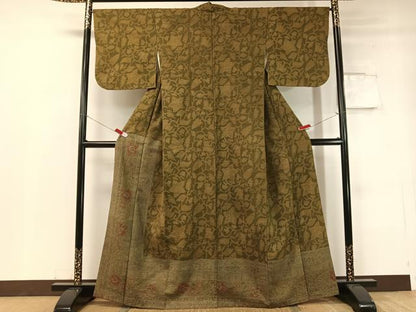 平和屋着物●訪問着 生紬 更紗吉祥文 正絹 逸品 CABC2786vp