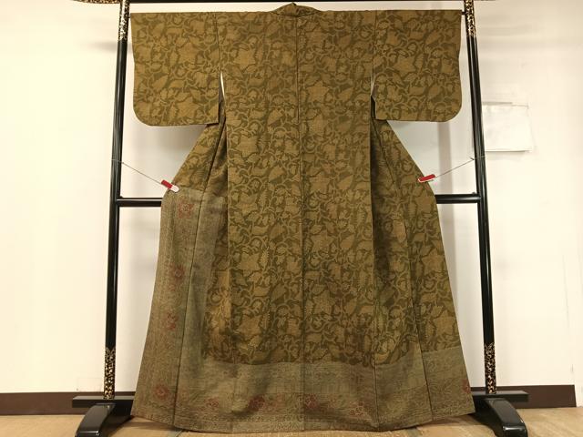 平和屋着物●訪問着 生紬 更紗吉祥文 正絹 逸品 CABC2786vp