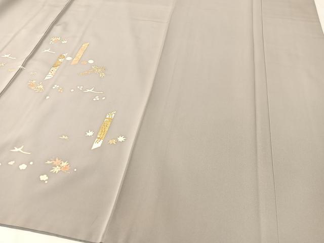 平和屋着物●銀座きしや　訪問着　駒刺繍　短冊花鳥文　金彩　正絹　逸品　CABC2790vp