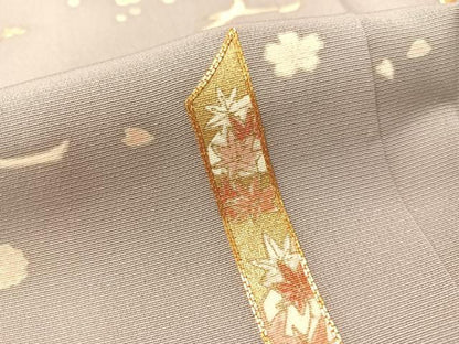 平和屋着物●銀座きしや　訪問着　駒刺繍　短冊花鳥文　金彩　正絹　逸品　CABC2790vp