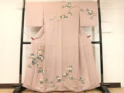平和屋着物●訪問着 友禅 作家物 枝花文 正絹 逸品 CABC2792vp