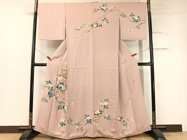 平和屋着物●訪問着 友禅 作家物 枝花文 正絹 逸品 CABC2792vp