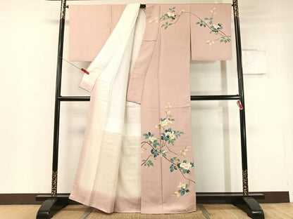 平和屋着物●訪問着 友禅 作家物 枝花文 正絹 逸品 CABC2792vp