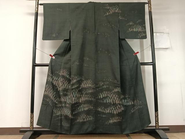 平和屋着物●訪問着 紬地 刺繍 草木文 伊勢丹扱い 正絹 逸品 CABC2793vp