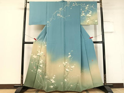 平和屋着物●訪問着 友禅 作家物 枝花文 暈し染め 正絹 逸品 CABC2795vp