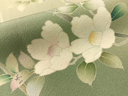 平和屋着物●訪問着 友禅 作家物 枝花文 暈し染め 正絹 逸品 CABC2795vp