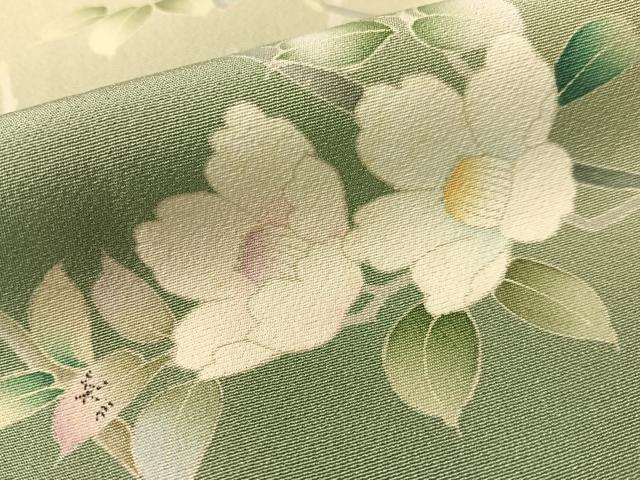 平和屋着物●訪問着 友禅 作家物 枝花文 暈し染め 正絹 逸品 CABC2795vp
