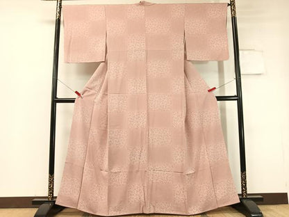 平和屋着物●上質な小紋 市松南天文 暈し染め 正絹 逸品 未使用 CABC2797vp