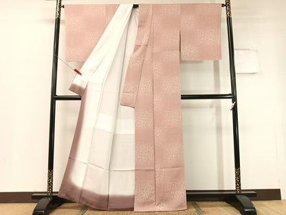 平和屋着物●上質な小紋 市松南天文 暈し染め 正絹 逸品 未使用 CABC2797vp