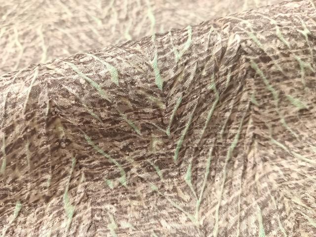 平和屋着物●名門 藤娘きぬたや 総絞り 杢目絞り 小紋 正絹 逸品 CABC2798vp