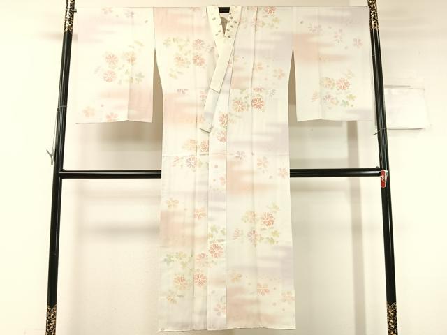 平和屋着物●長襦袢 無双仕立て 本手摺り 作家物 霞花文 暈し染め 金彩 半衿刺繍 正絹 逸品 CABC2800vp