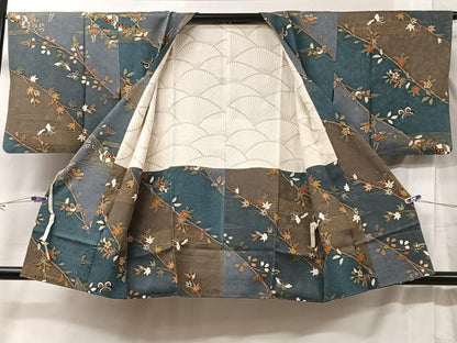 平和屋着物＃道行コート　枝花文　金彩　正絹　逸品　CABC2846ua