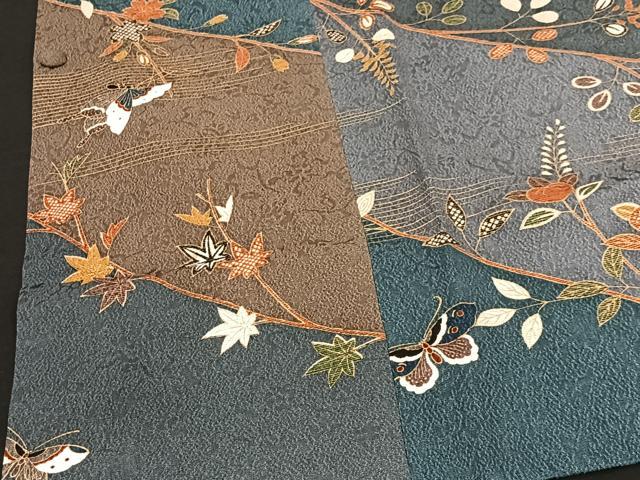 平和屋着物＃道行コート　枝花文　金彩　正絹　逸品　CABC2846ua