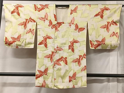 平和屋着物＃道行コート 舞蝶文 正絹 逸品 CABC2857ua