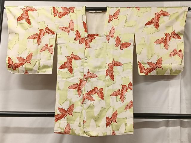 平和屋着物＃道行コート 舞蝶文 正絹 逸品 CABC2857ua