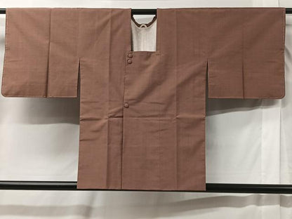 平和屋着物＃道中着 紬地 ときがら茶色 正絹 逸品 未使用 CABC2878ua