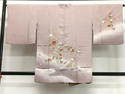 平和屋着物＃道行コート　枝花文　暈し染め　正絹　逸品　CABC2918ua