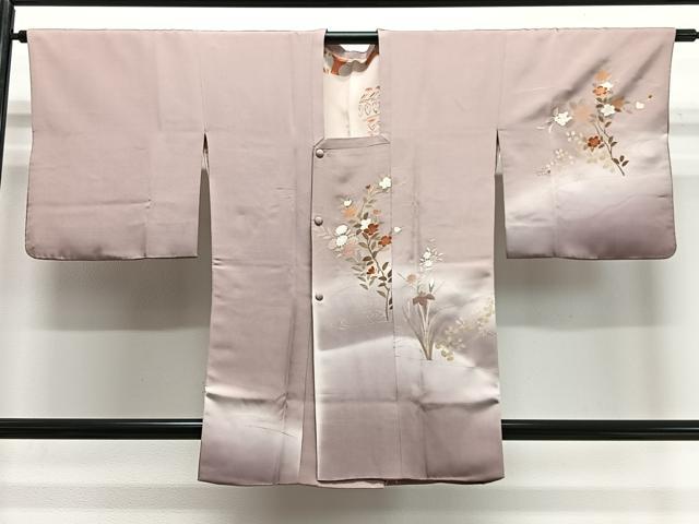 平和屋着物＃道行コート　枝花文　暈し染め　正絹　逸品　CABC2918ua