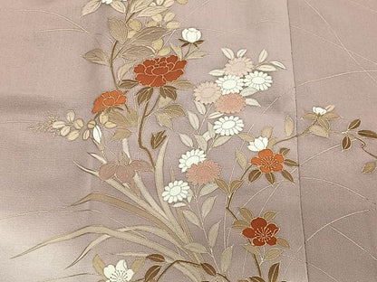 平和屋着物＃道行コート　枝花文　暈し染め　正絹　逸品　CABC2918ua