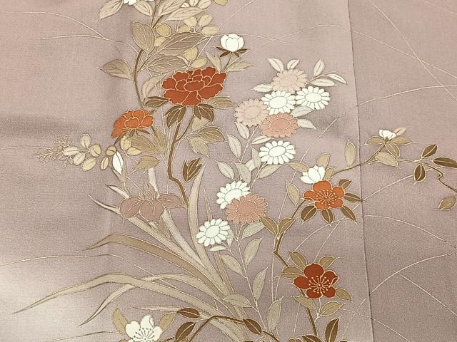 平和屋着物＃道行コート　枝花文　暈し染め　正絹　逸品　CABC2918ua