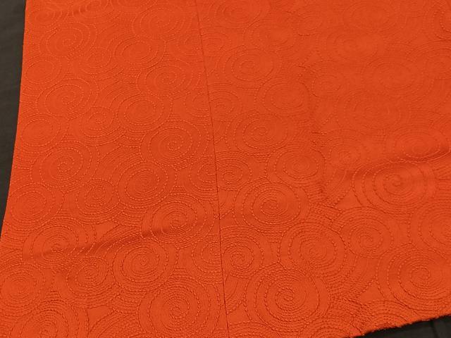 平和屋着物＃道行コート 幾何学丸文 紅緋色 正絹 逸品 未使用 CABC2937ua