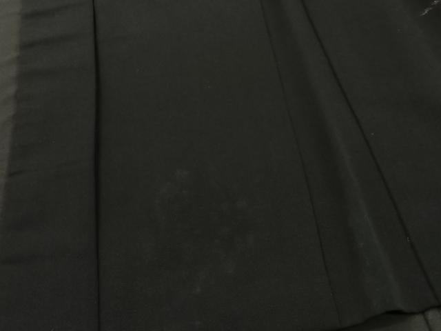 平和屋着物＃羽織 寿光織 枝花文 黒地 金銀糸 正絹 逸品 CABC2949ua