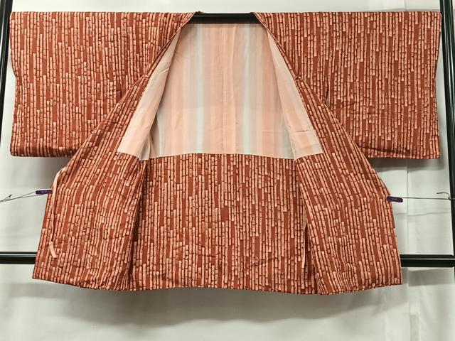 平和屋着物＃道行コート　幾何学文　正絹　逸品　CABC2960ua