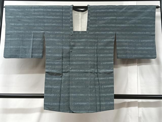 平和屋着物＃道行コート 横段文 正絹 逸品 CABC3042ua