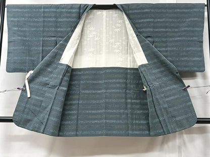 平和屋着物＃道行コート 横段文 正絹 逸品 CABC3042ua