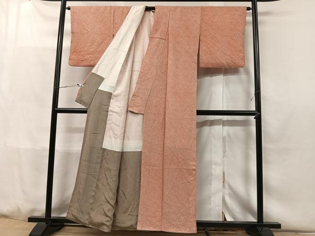平和屋着物■大変加工の良い総絞り小紋 正絹 逸品 CABC3052ua