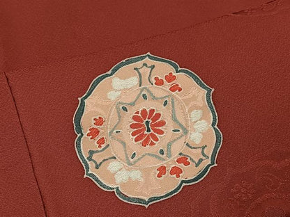 平和屋着物■上質な小紋 地紋起こし 絵皿花文 正絹 逸品 CABC3055ua