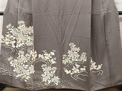 平和屋着物■訪問着 立波草花文 正絹 逸品 CABC3057ua