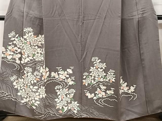 平和屋着物■訪問着 立波草花文 正絹 逸品 CABC3057ua