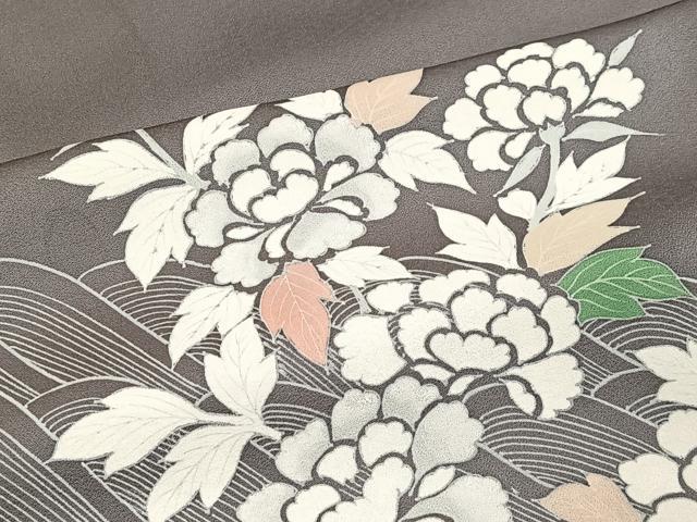 平和屋着物■訪問着 立波草花文 正絹 逸品 CABC3057ua