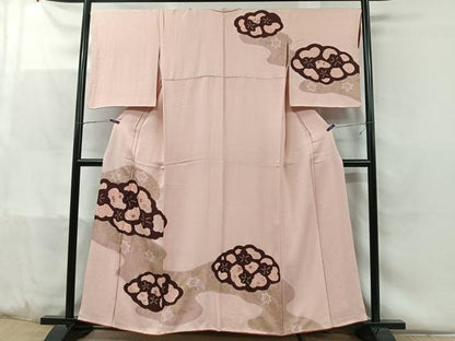 平和屋着物■訪問着 刺繍 絞り 雲取り花文 金彩 正絹 逸品 CABC3060ua