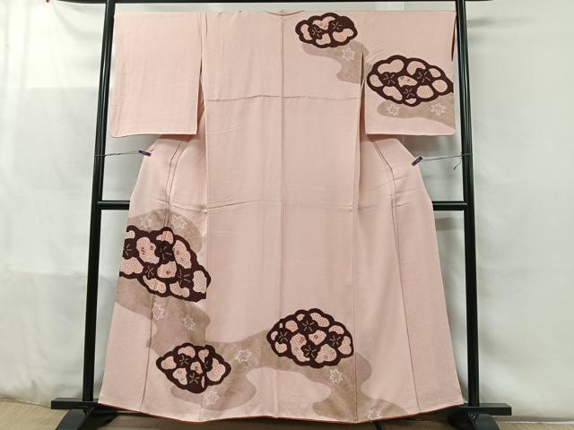 平和屋着物■訪問着 刺繍 絞り 雲取り花文 金彩 正絹 逸品 CABC3060ua
