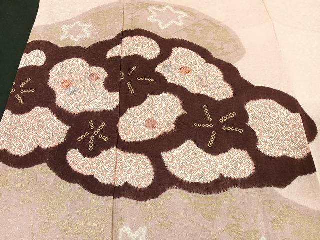 平和屋着物■訪問着 刺繍 絞り 雲取り花文 金彩 正絹 逸品 CABC3060ua