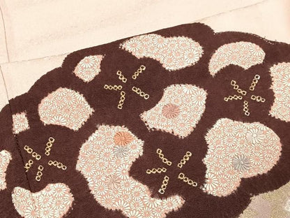 平和屋着物■訪問着 刺繍 絞り 雲取り花文 金彩 正絹 逸品 CABC3060ua