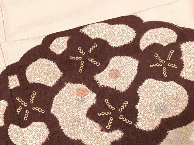 平和屋着物■訪問着 刺繍 絞り 雲取り花文 金彩 正絹 逸品 CABC3060ua