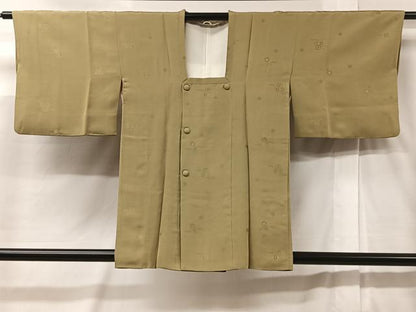 平和屋着物＃道行コート 亀甲文 木蘭色 正絹 逸品 CABC3086ua