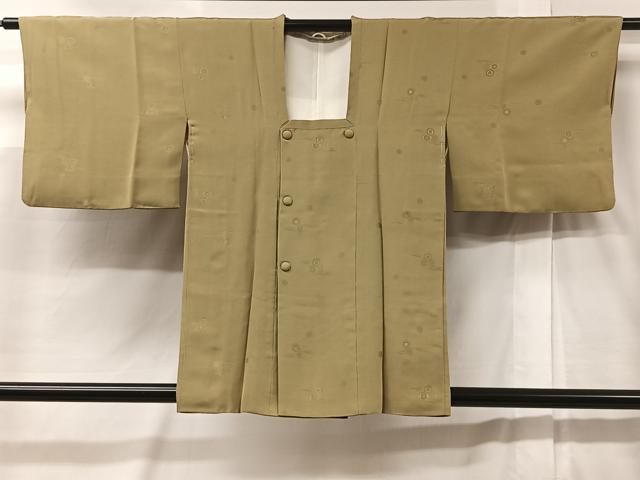 平和屋着物＃道行コート 亀甲文 木蘭色 正絹 逸品 CABC3086ua