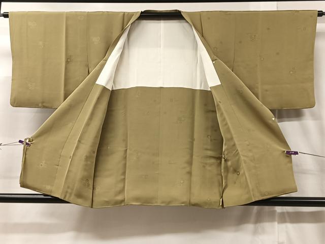 平和屋着物＃道行コート 亀甲文 木蘭色 正絹 逸品 CABC3086ua