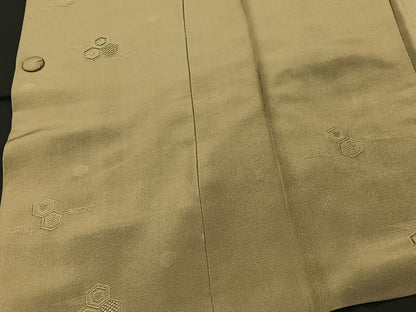 平和屋着物＃道行コート 亀甲文 木蘭色 正絹 逸品 CABC3086ua