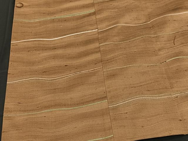 平和屋着物＃道行コート 紬地 横段文 正絹 逸品 CABC3089ua