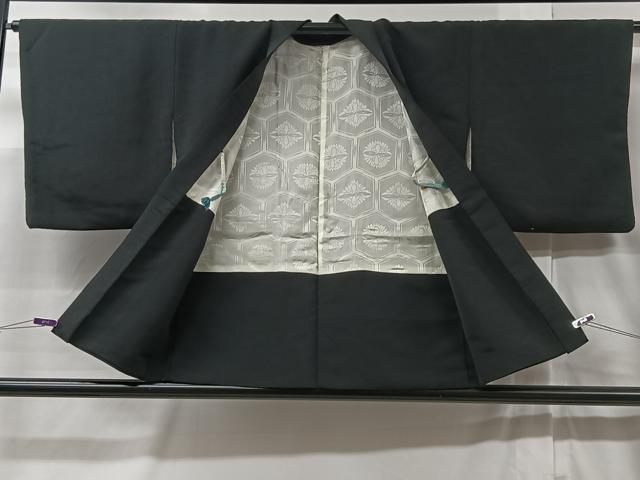 平和屋着物＃羽織　総刺繍　風景文　黒地　金糸　正絹　逸品　CABC3102ua