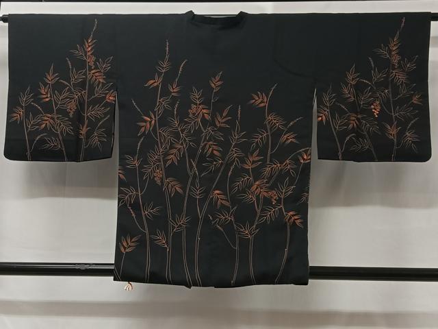 平和屋着物＃道行コート　枝葉文　正絹　逸品　CABC3110ua