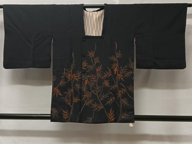 平和屋着物＃道行コート　枝葉文　正絹　逸品　CABC3110ua